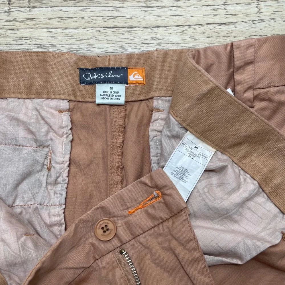 Quiksilver Everyday Chino Flat Front Casual Pants Men 40 Light Orange 33